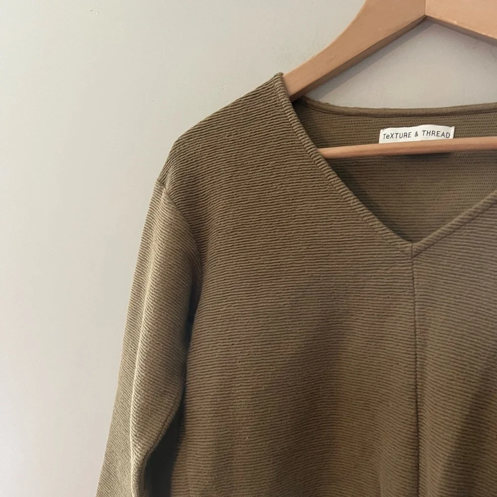 MADEWELL top Texture & Thread Tie‎ Front Top Asparagus olive green Small XS